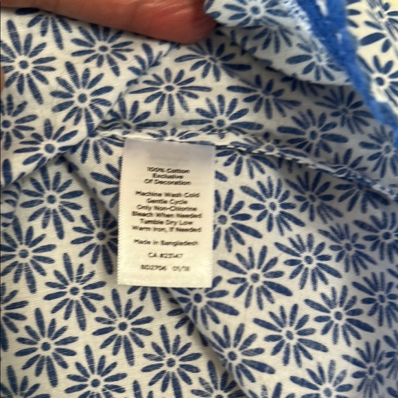 Talbots Blue Patterned Sleeveless Top - Picture 3 of 8